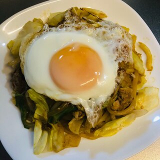 カレー風焼きうどん